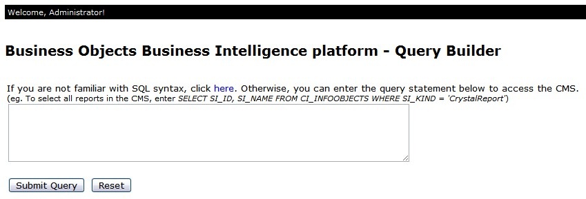 Business Objects Query Builder
